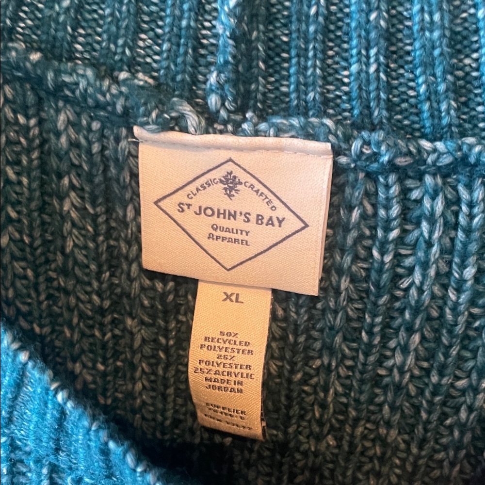 St. John's Bay Teal Crewneck Sweater‎ Size XL - Picture 2 of 6